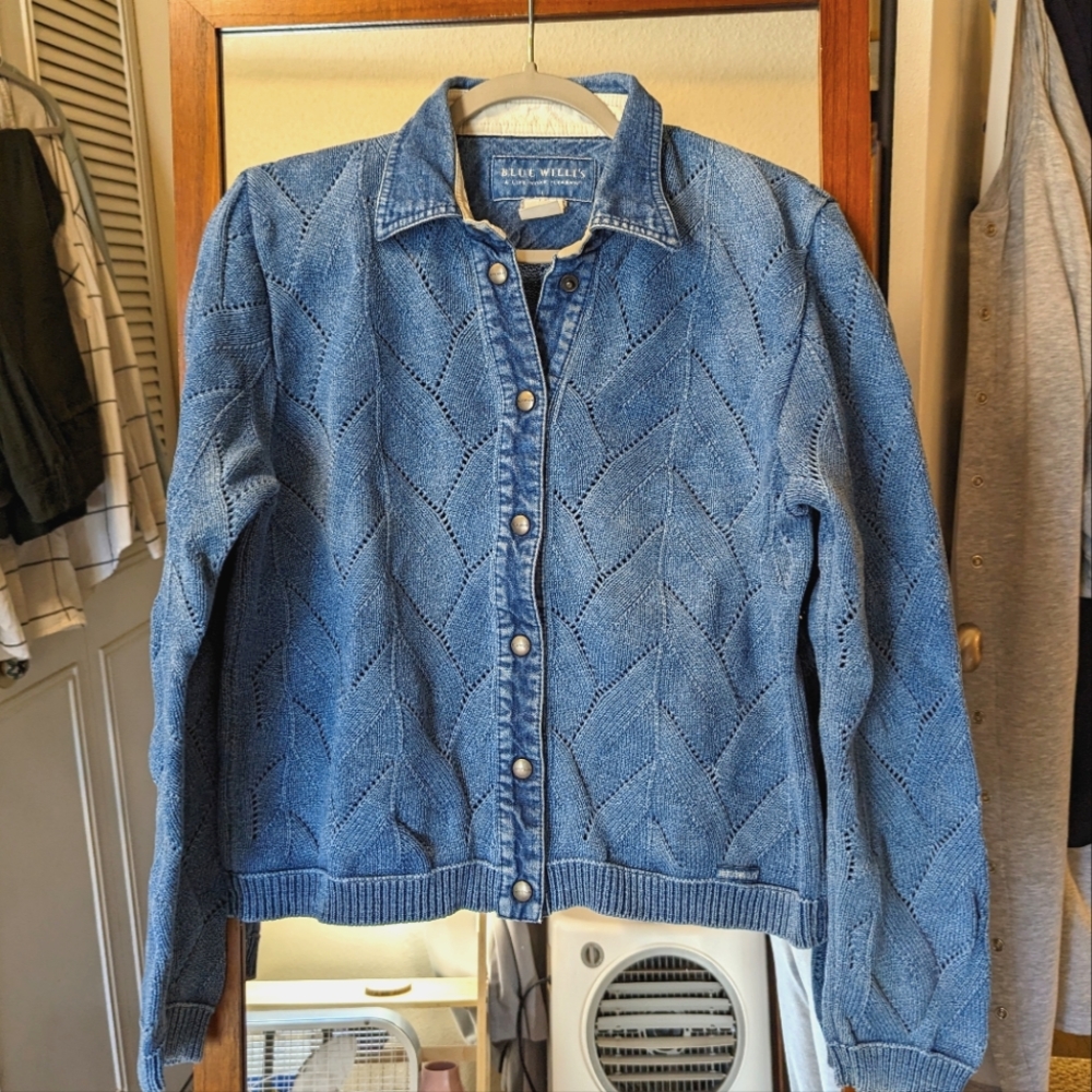 Vintage Cardigan Denim Collar Blue Willi's